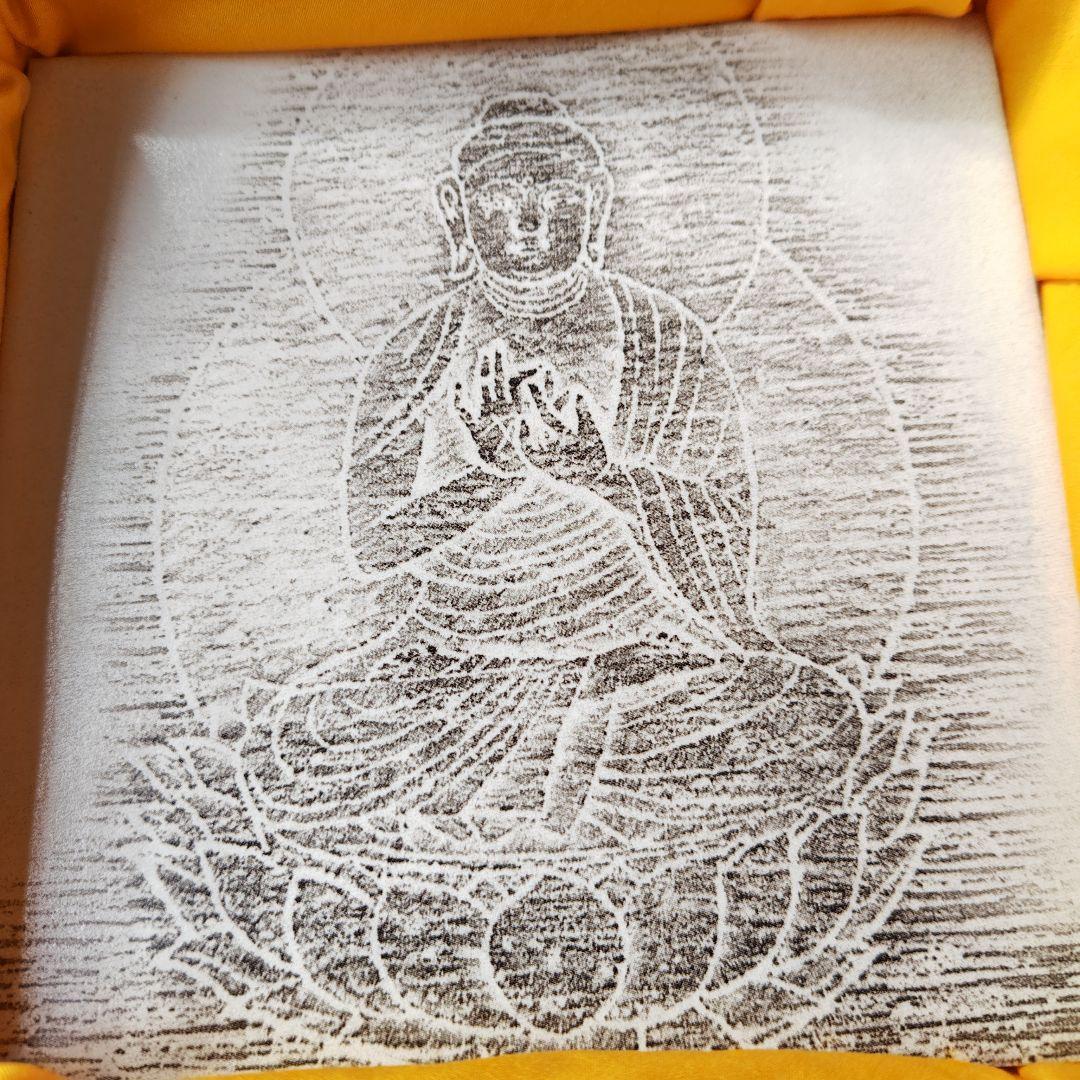 レア、日本画家平山郁夫先生との高倉健さんとのコラボ作品 陶器製仏像 蓮の上に座る