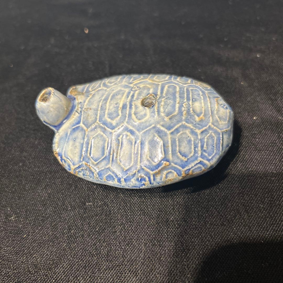 李朝　青磁　亀甲船　水滴　希少品