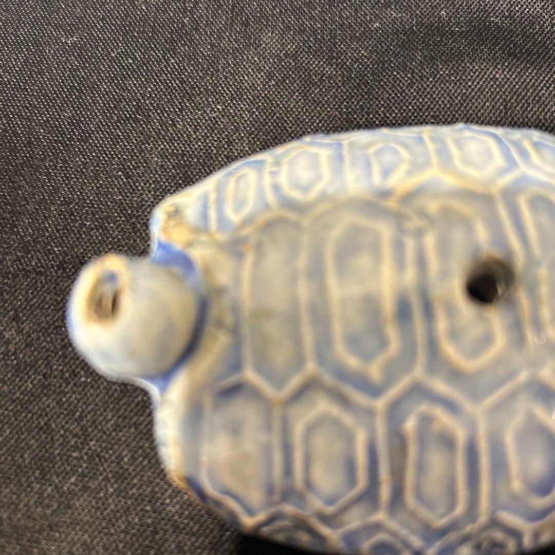 李朝　青磁　亀甲船　水滴　希少品