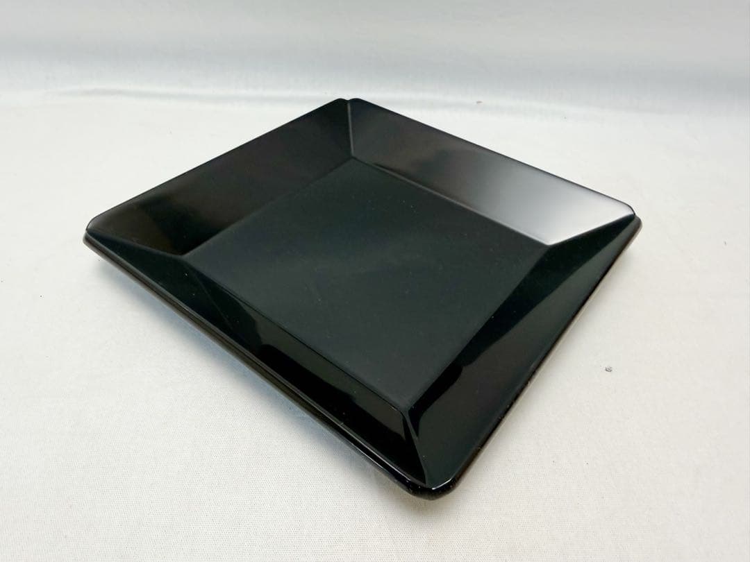 未使用 茶道具 孝雄造 流祖好 木製黒真塗 茶入盆 宗乐書 四方盆 共箱