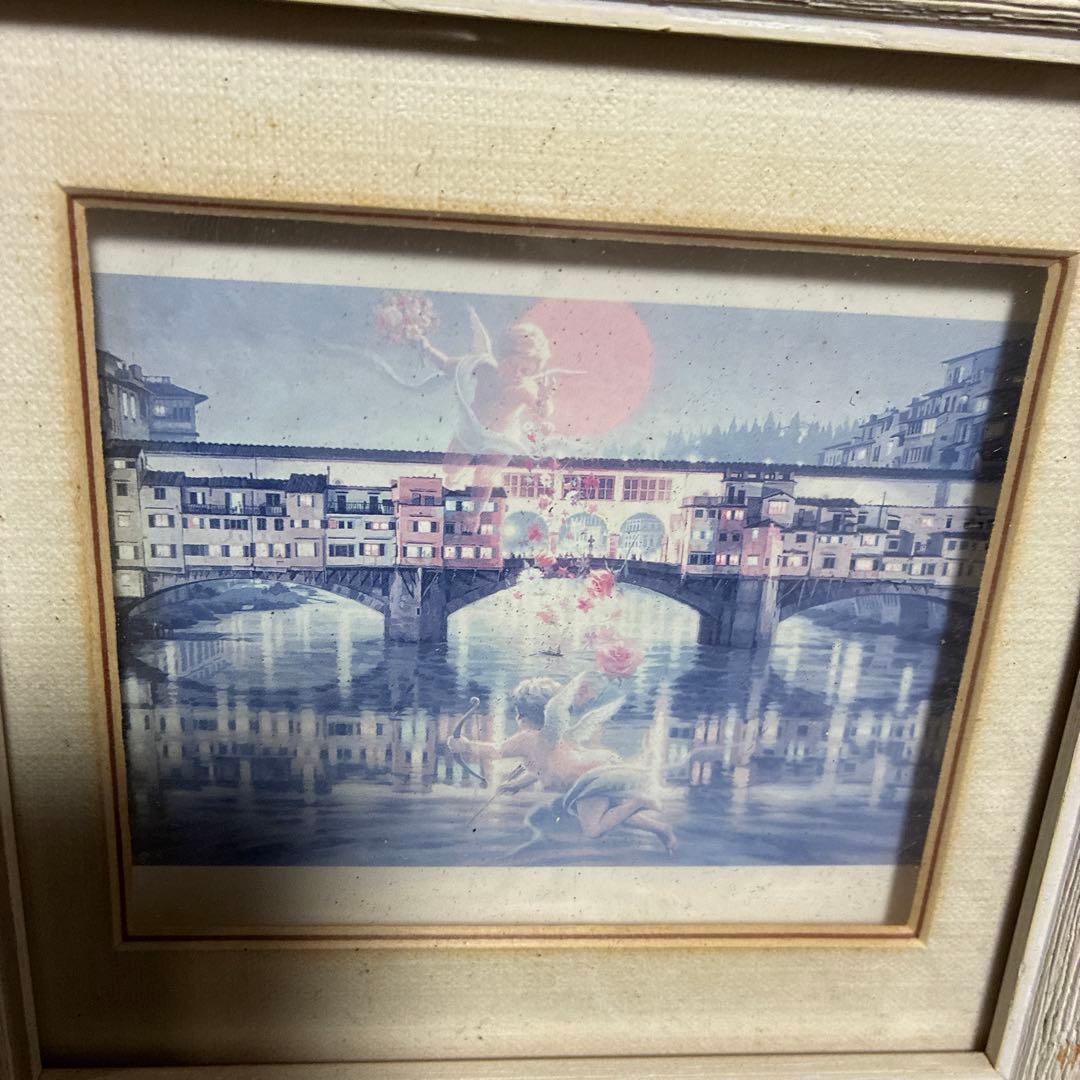 版画　笹倉鉄平 「祝福 Blessing」 のポストカードをガラス額縁で飾った物