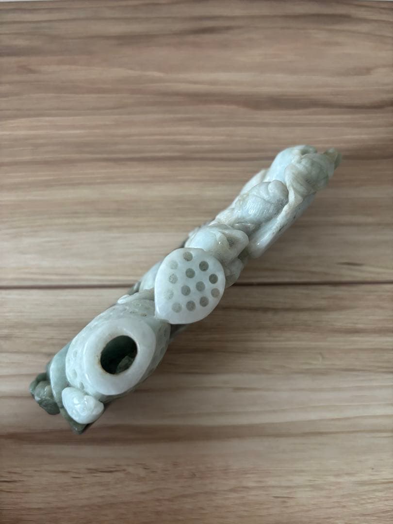 玉石翡翠 彫刻茶器 置き物