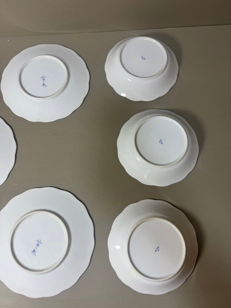 2143 深川製磁　蝶文　皿3客　鉢3客