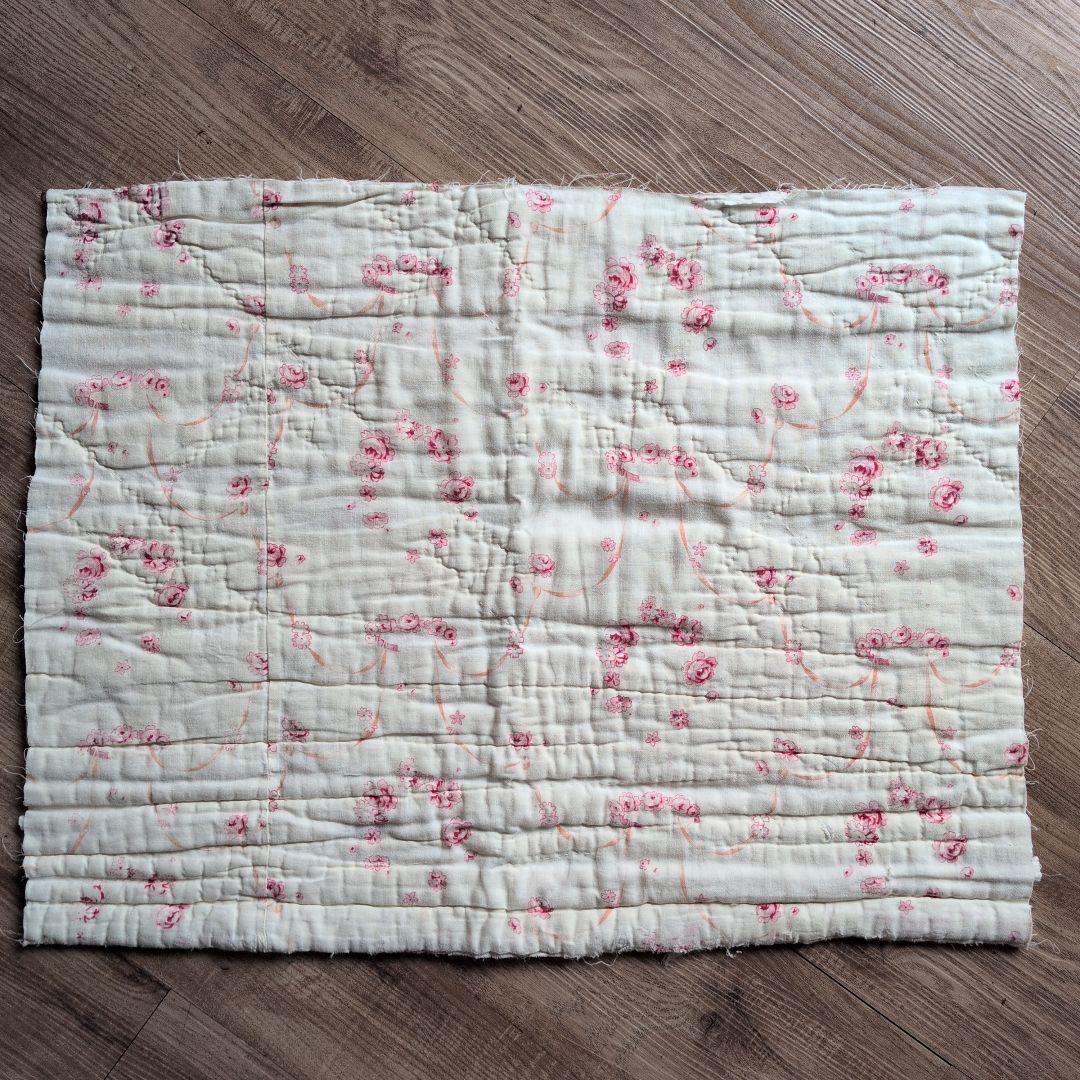 イギリスアンティーク ダーラムキルト 60㎝×46㎝ リバーシブル