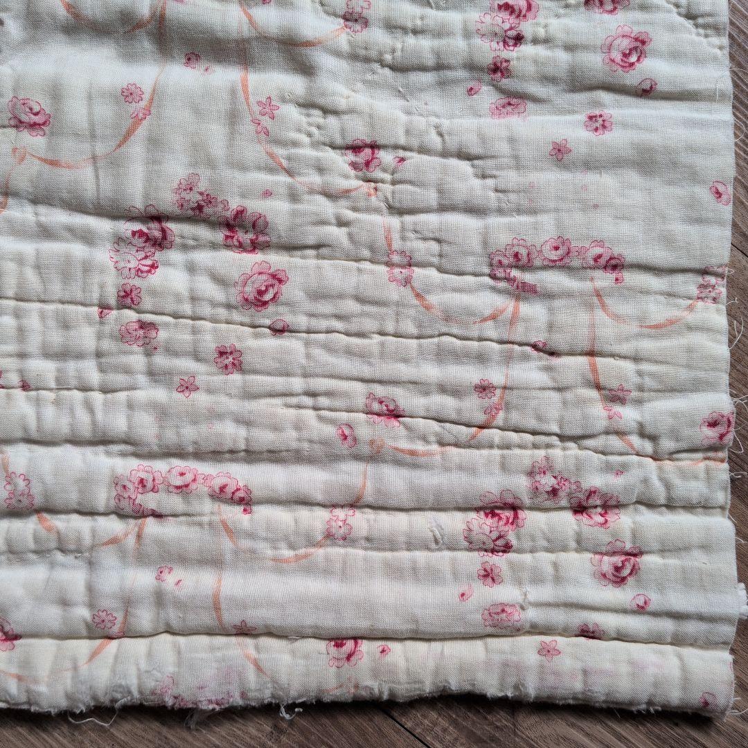 イギリスアンティーク ダーラムキルト 60㎝×46㎝ リバーシブル