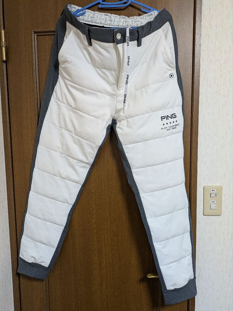 PING 防寒ゴルフパンツ LL ホワイト/グレー