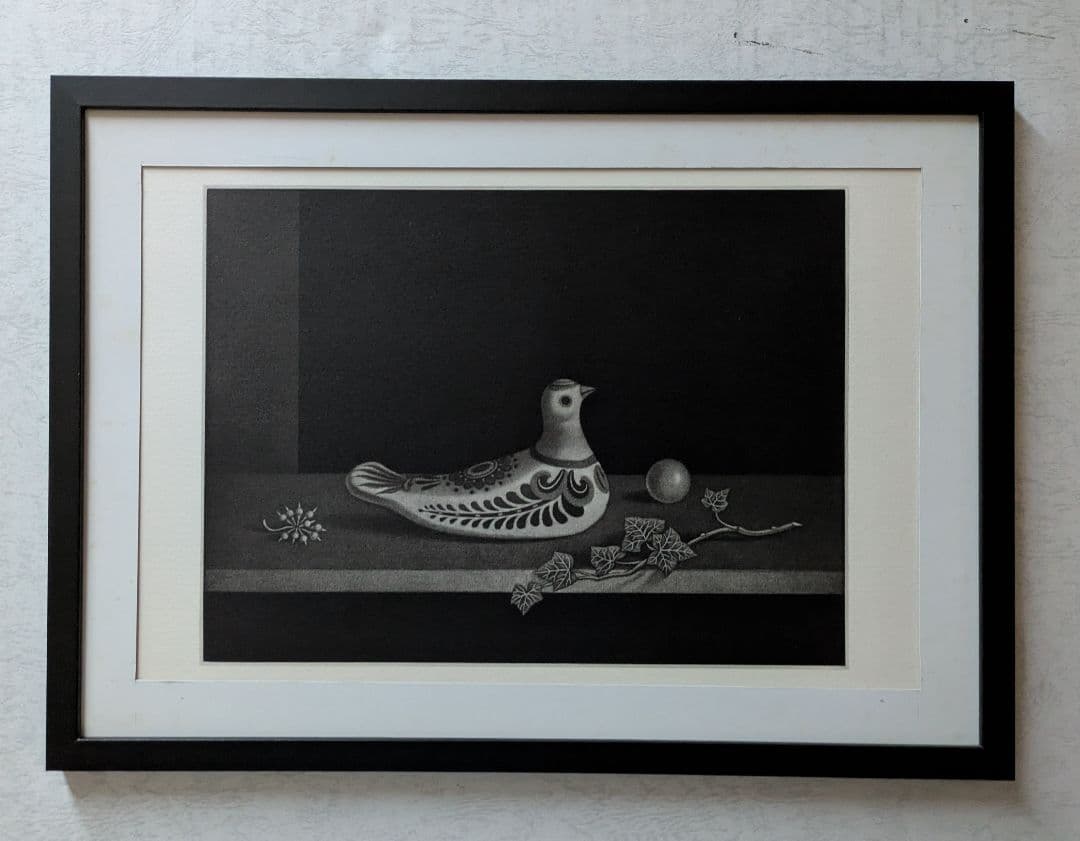 r長谷川潔の500部限定作品 「静物画・メキシコの鳩」真作保証