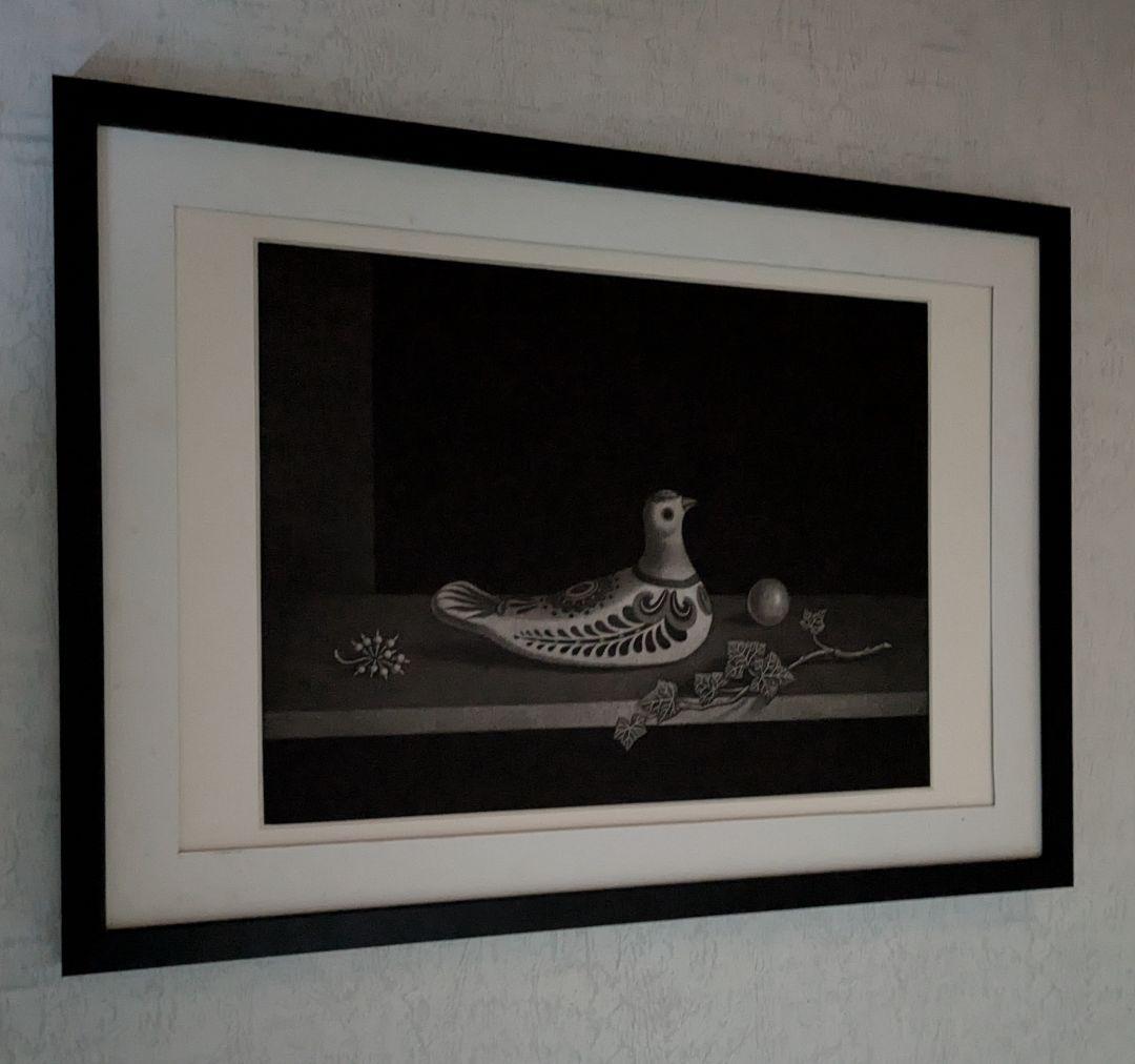 r長谷川潔の500部限定作品 「静物画・メキシコの鳩」真作保証