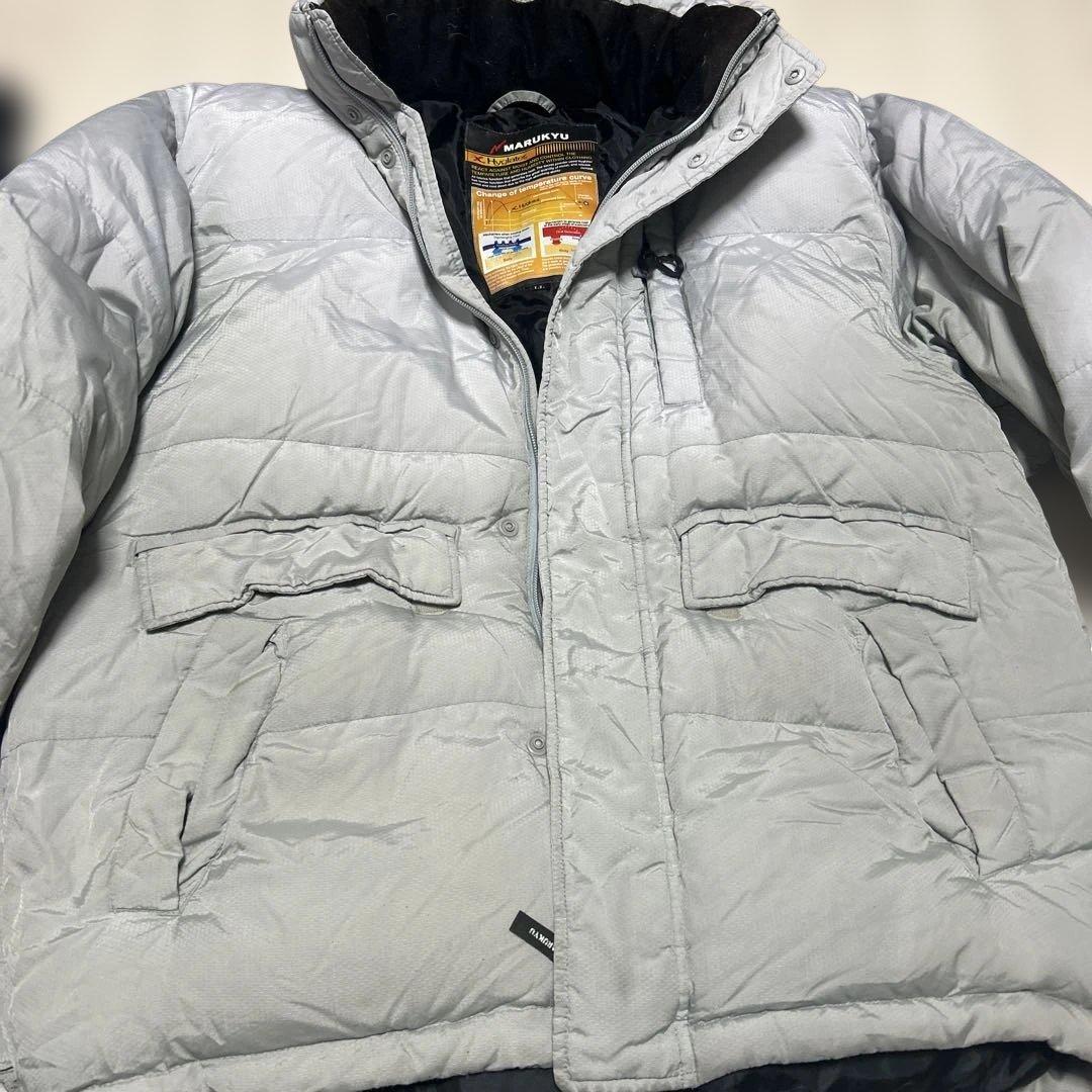MARUKYU フィッシングスーツ(上下セット) グレー　ダウン　やけあり