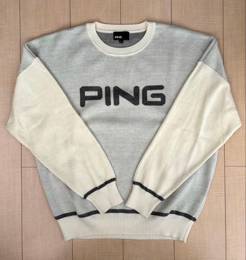 最終値下げ❕【超美品】PING ピン ゴルフ ダブルジャガードリブニット 白