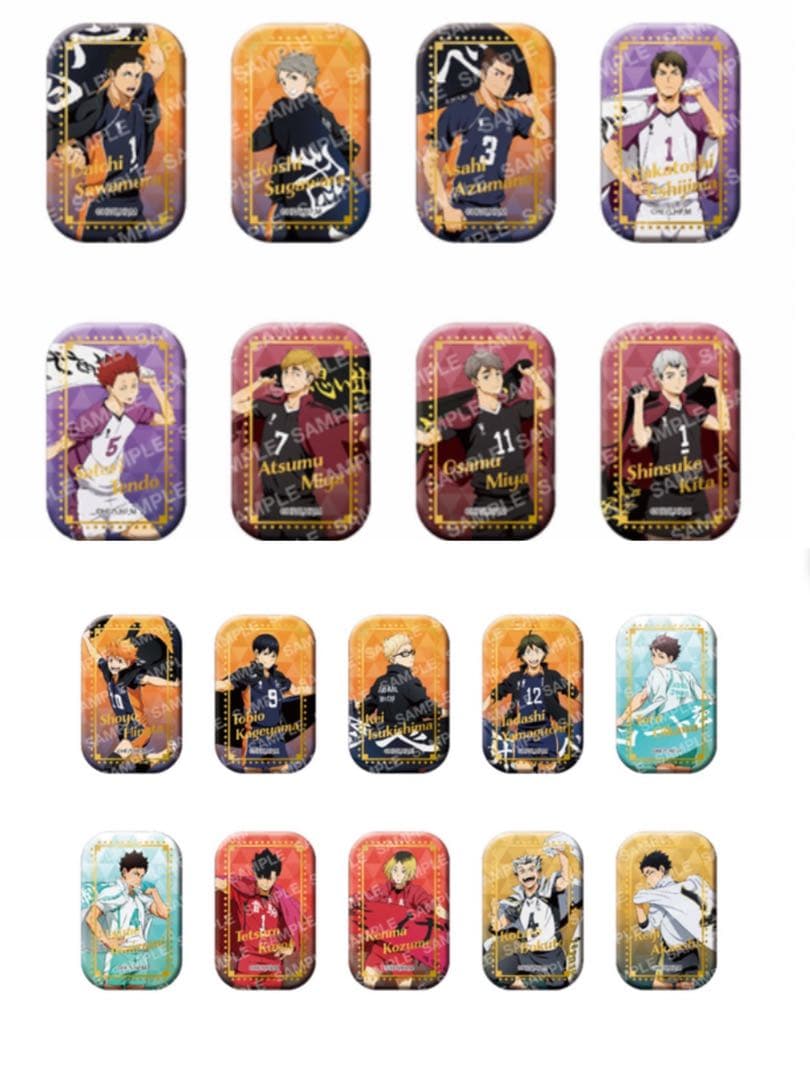 ハイキュー　スクエア缶バッジAとBセット