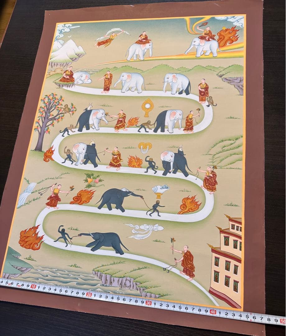 チベット手描き　ニルヴァーナ涅槃への道