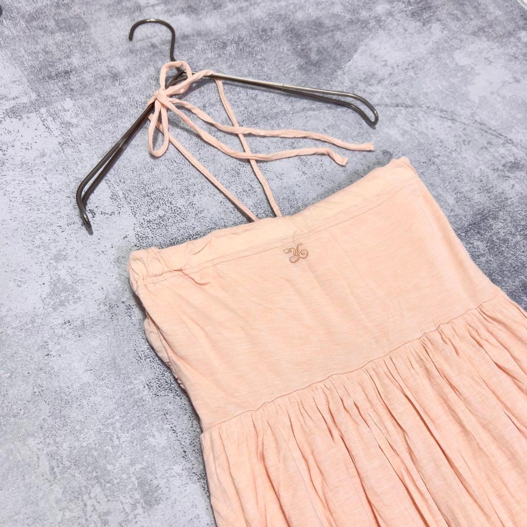 【美品】ヨギーサンクチュアリ　ホルターネック マキシワンピース 日本製 F