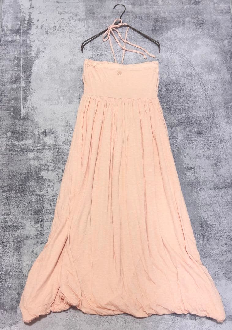 【美品】ヨギーサンクチュアリ　ホルターネック マキシワンピース 日本製 F