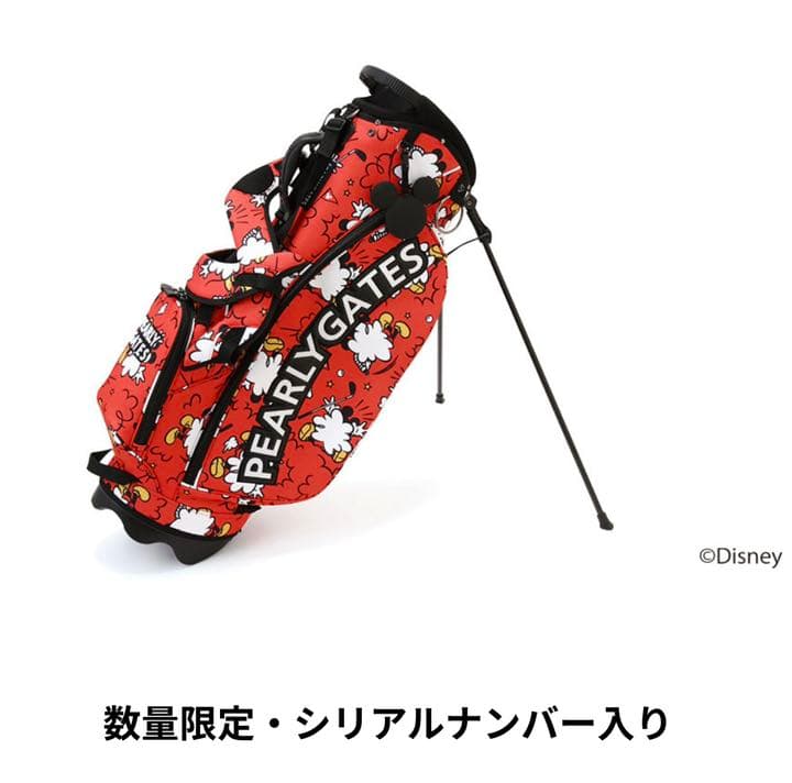 新品未使用PEARLY GATESキャディバッグ限定ミッキー赤パーリーゲイツ