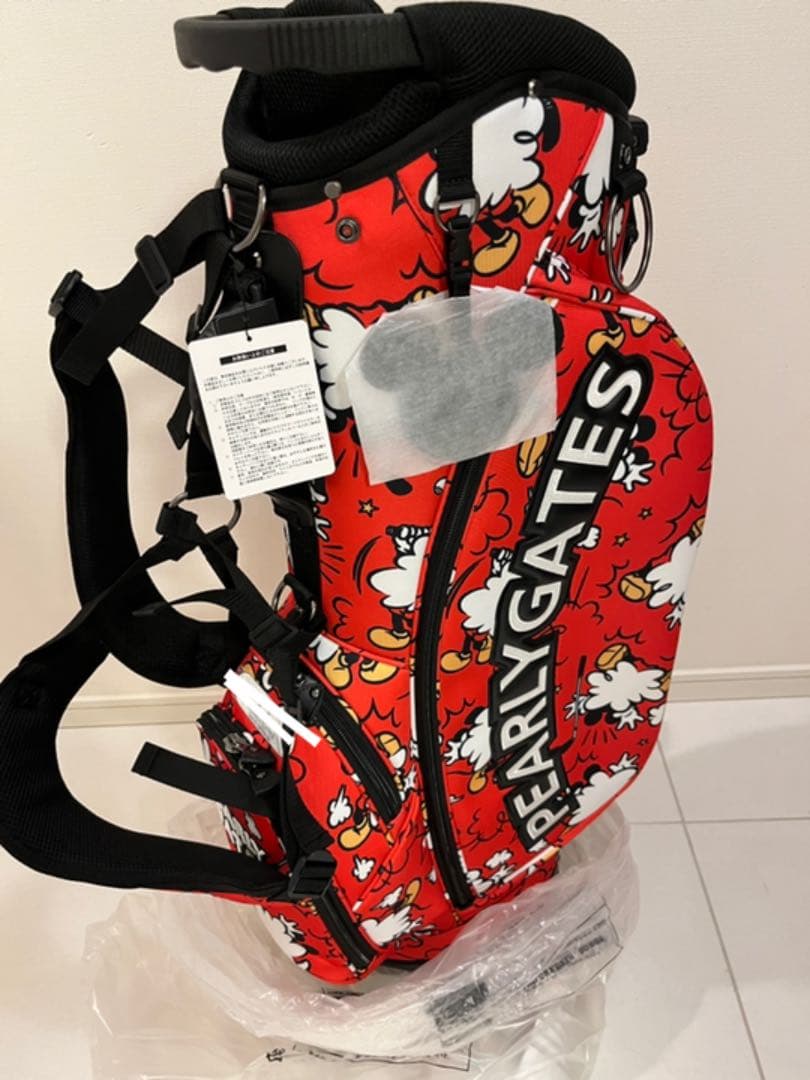 新品未使用PEARLY GATESキャディバッグ限定ミッキー赤パーリーゲイツ