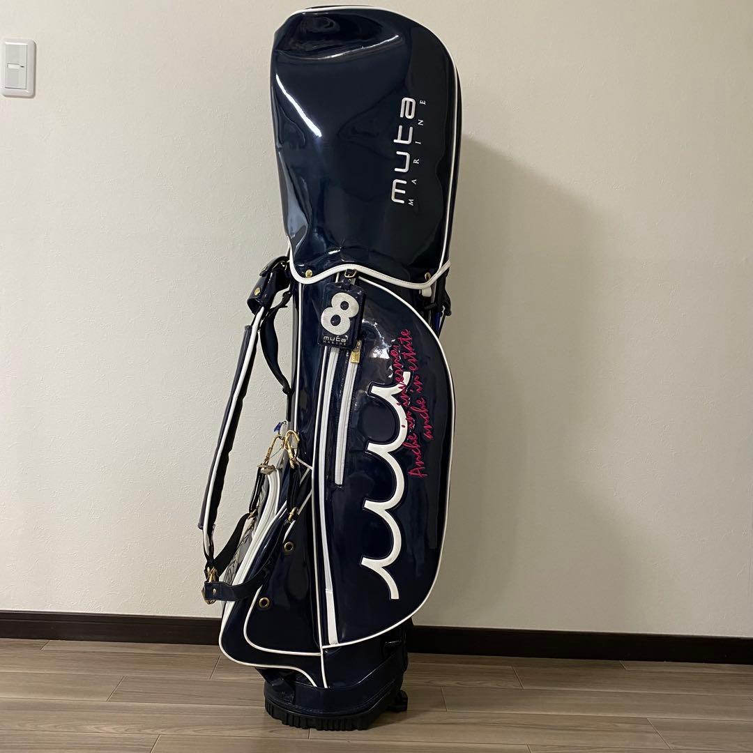 ムータマリンゴルフ　キャディバック　紺色　サメ