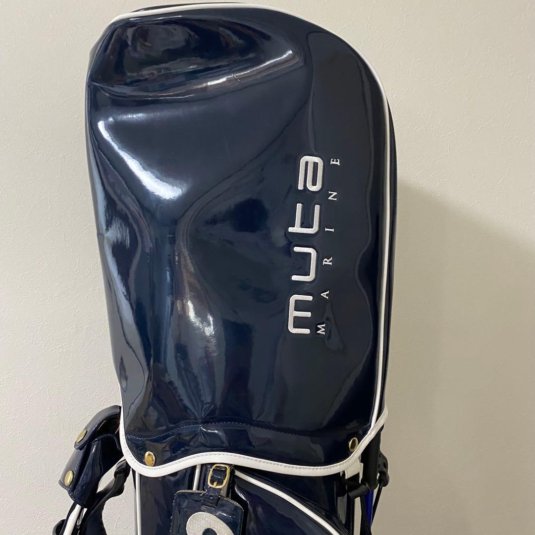 ムータマリンゴルフ　キャディバック　紺色　サメ