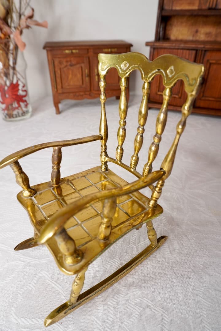 イギリス アンティーク 真鍮製 ミニチュア ロッキングチェア