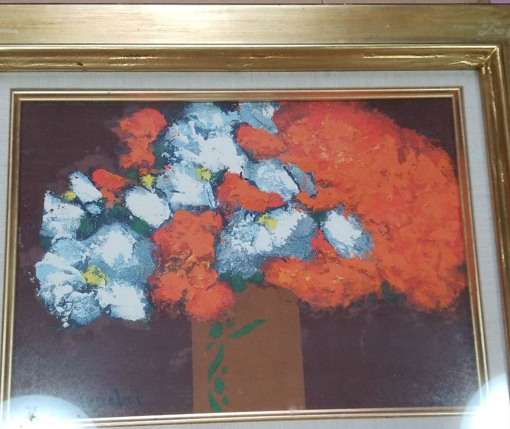 糸大八 F4 油彩 火の国の花です