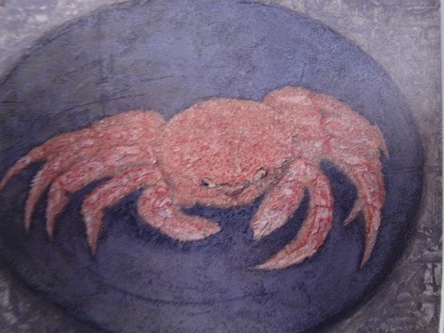 大藪雅孝、【毛蟹】、希少な画集より、状態良好、新品高級額装付