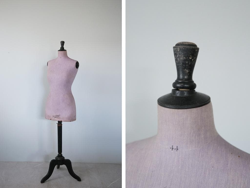 フランスアンティーク木製レディーストルソー/女性ボディ/マネキン90-228-2