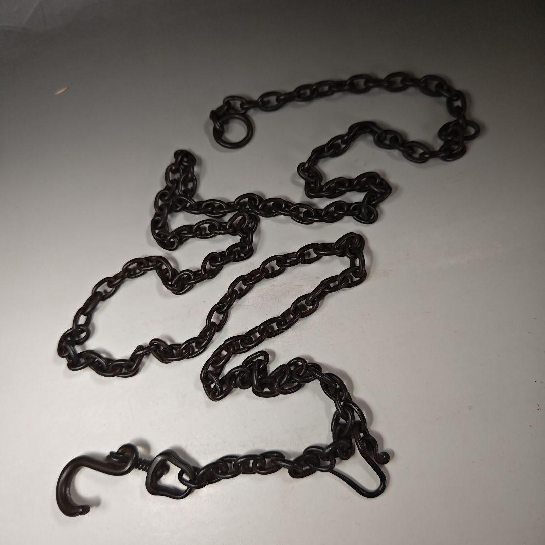 イ490 『釜師　高木治良兵衛』『利休形鉄釜くさり　鉄丸捩大鐶　共箱』茶道具