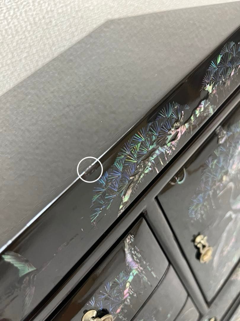 【韓国　螺鈿細工】伝統民芸品　ジュエリーボックス　青貝象嵌細工　アンティーク