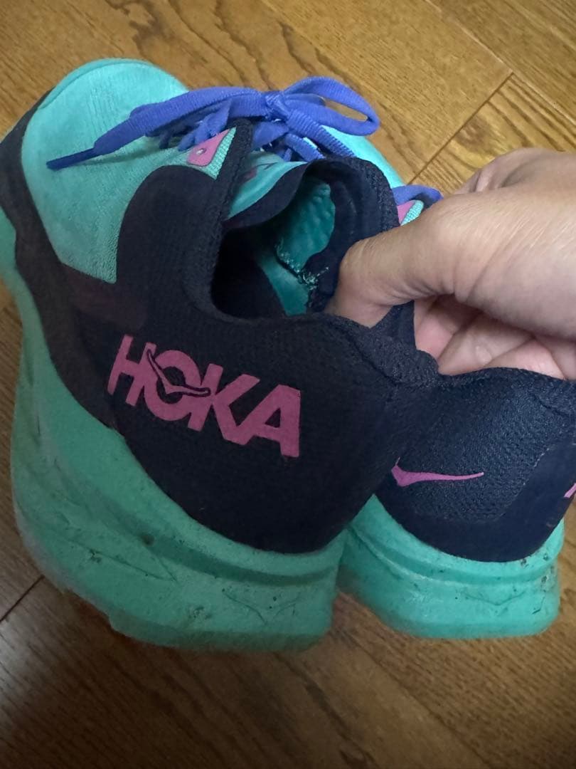 HOKA トレイルシューズ ターコイズ/ネイビー