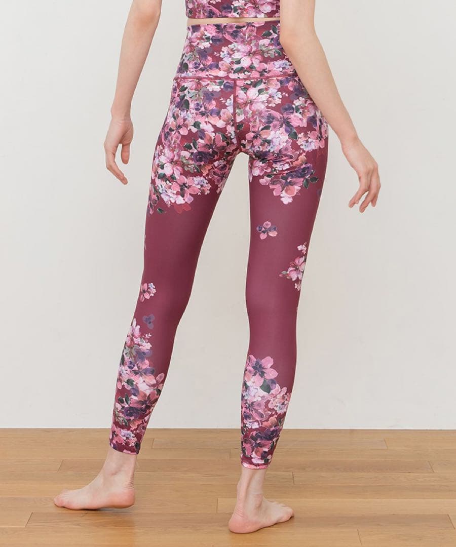 【新品未開封】SUKALAフルオブフラワーパネルレギンスSサイズ ローズコッパー