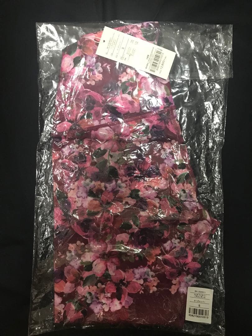 【新品未開封】SUKALAフルオブフラワーパネルレギンスSサイズ ローズコッパー