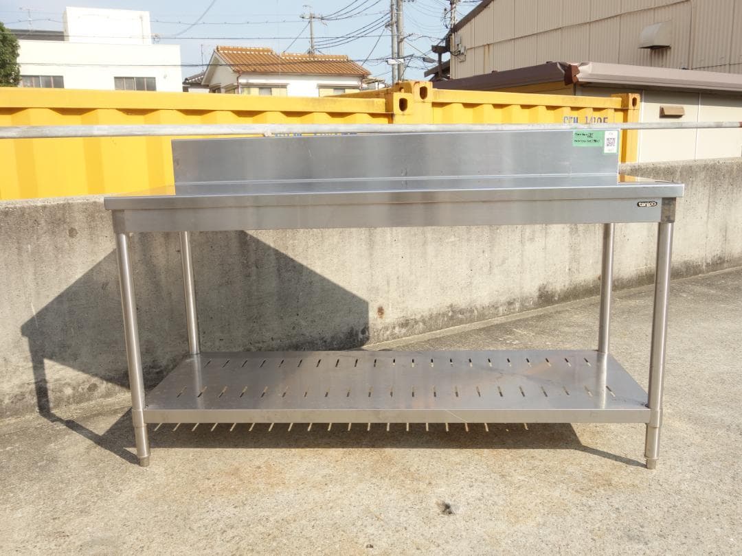 【中古】M▽業務用 厨房 作業台 棚 ステンレス バックガード (Fe1827)