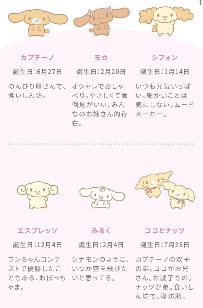 シナモロール ぬいぐるみ 4体セット サンリオピューロランド