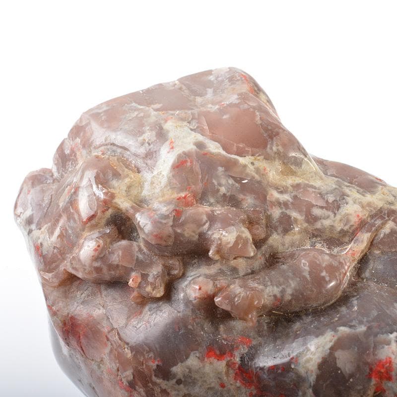 中国　玉石鶏血石　神獣彫　置物　紙鎮　筆架　重さ約306ｇ　M　R6131