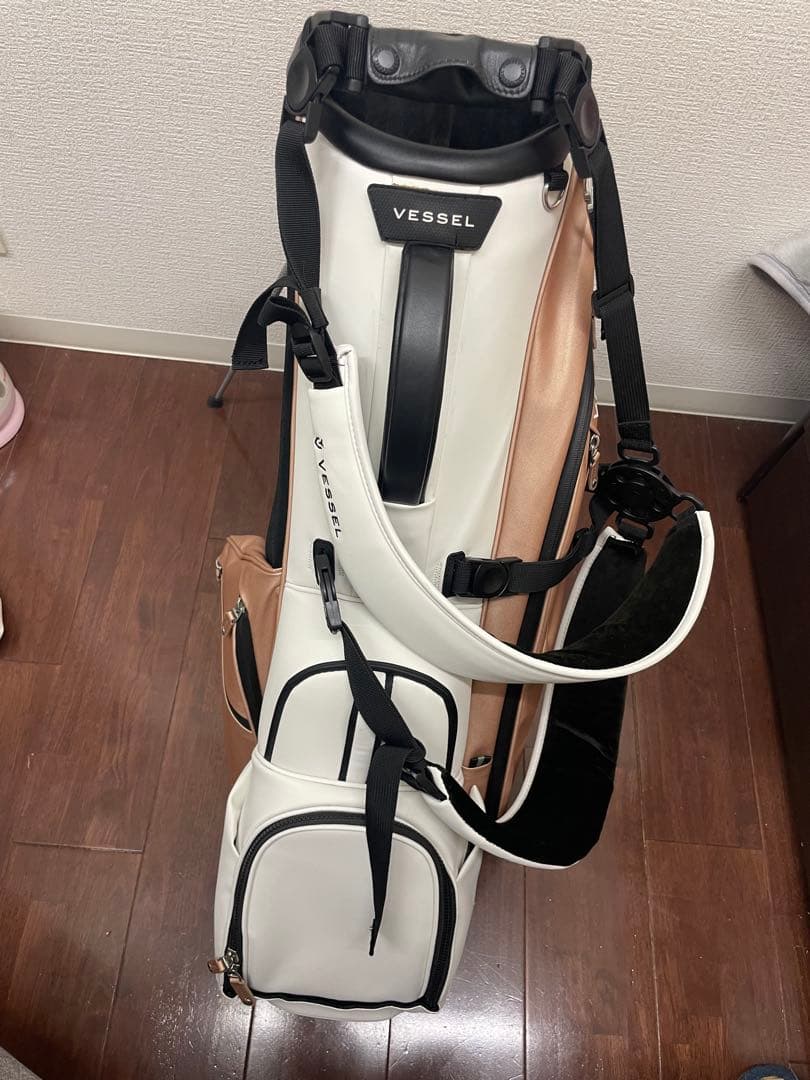 VESSEL キャディバッグ ホワイト/ベージュ