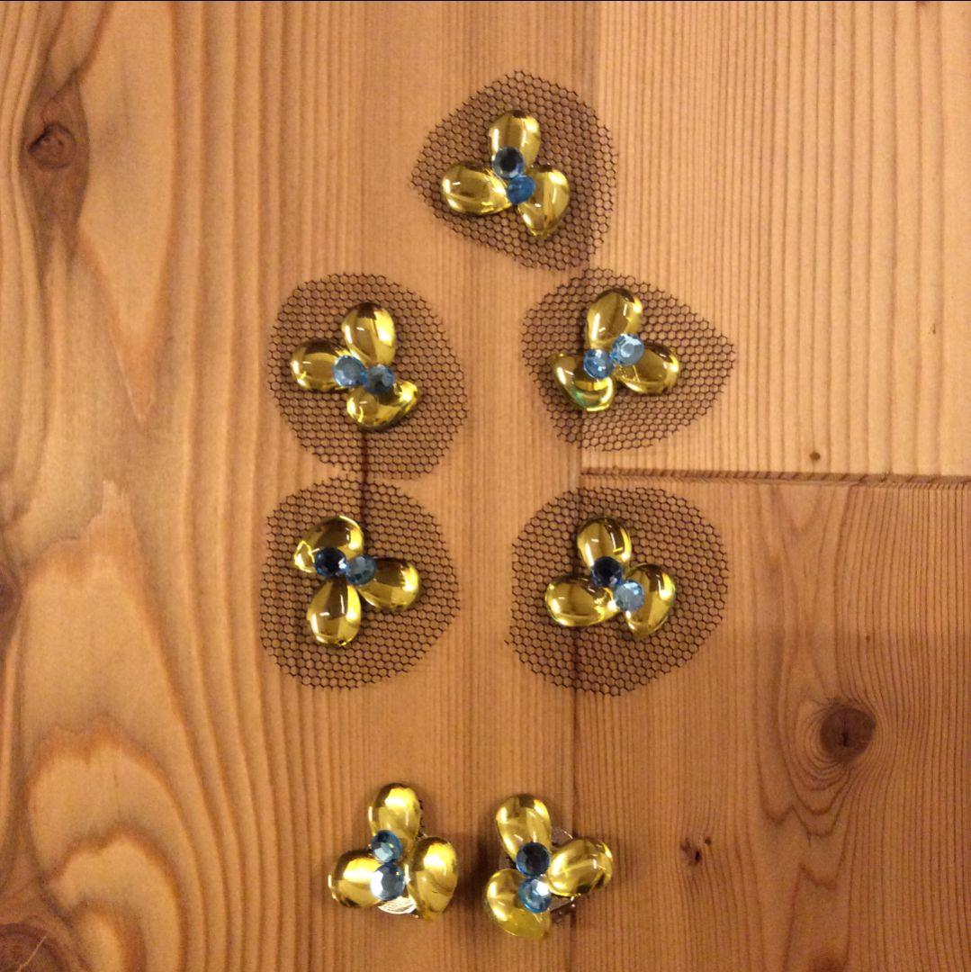 ひさや製 社交ダンス スタンダードドレス 黄・青 中古 競技 デモ