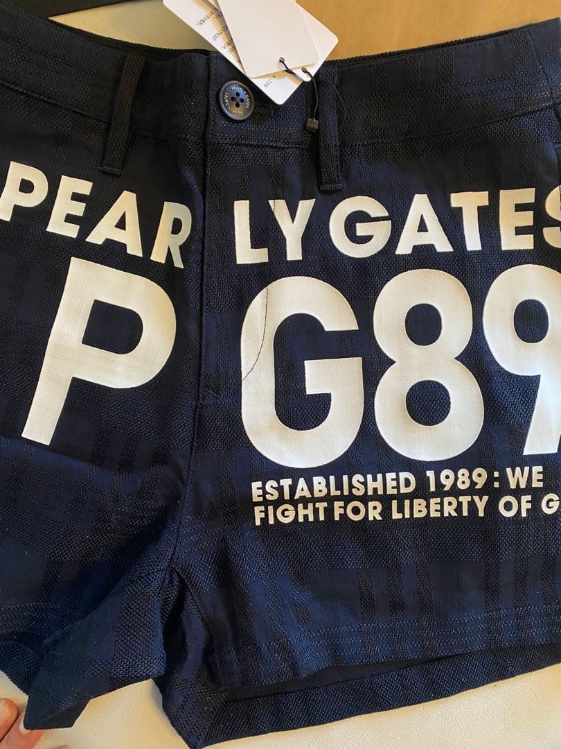 パーリーゲイツ★ショートパンツ★紺★ネイビー/チェックサイズ00