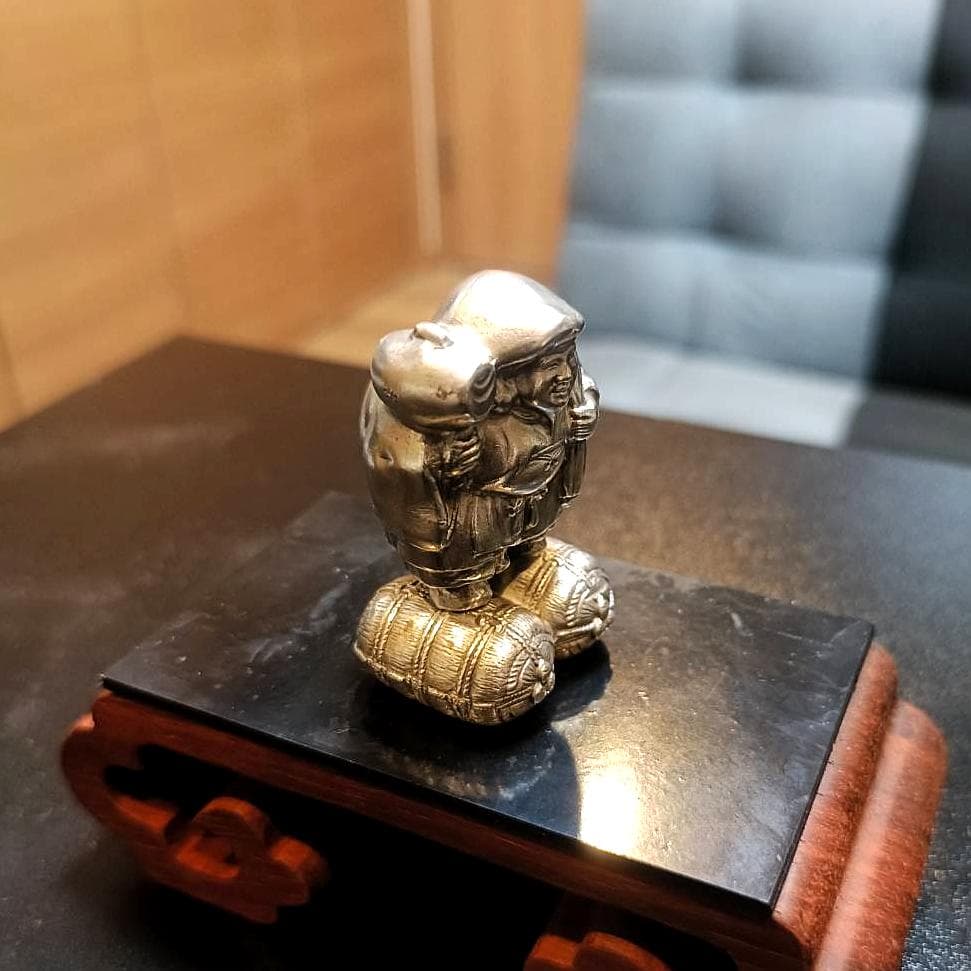 【純銀製】恵比須様・大黒様2体セット【縁起物】川崎貯蓄銀行