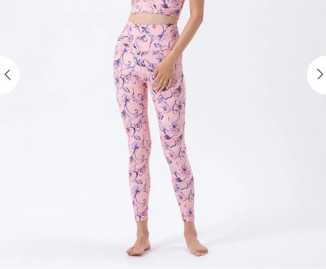 SUKALAフラワープリントピンクレギンス　ヨガ　ヨガウェア　Lsize