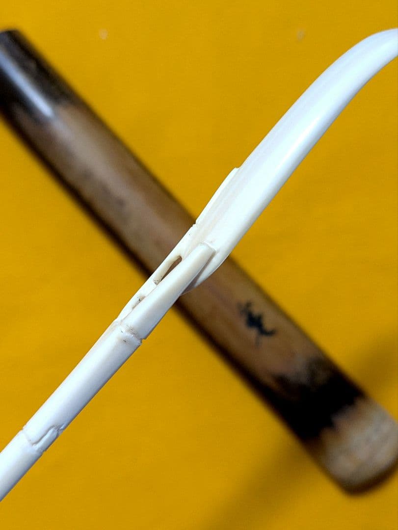 【閉店売り尽し】手彫茶杓　短寸笹之葉型（箱入・仕覆寸）