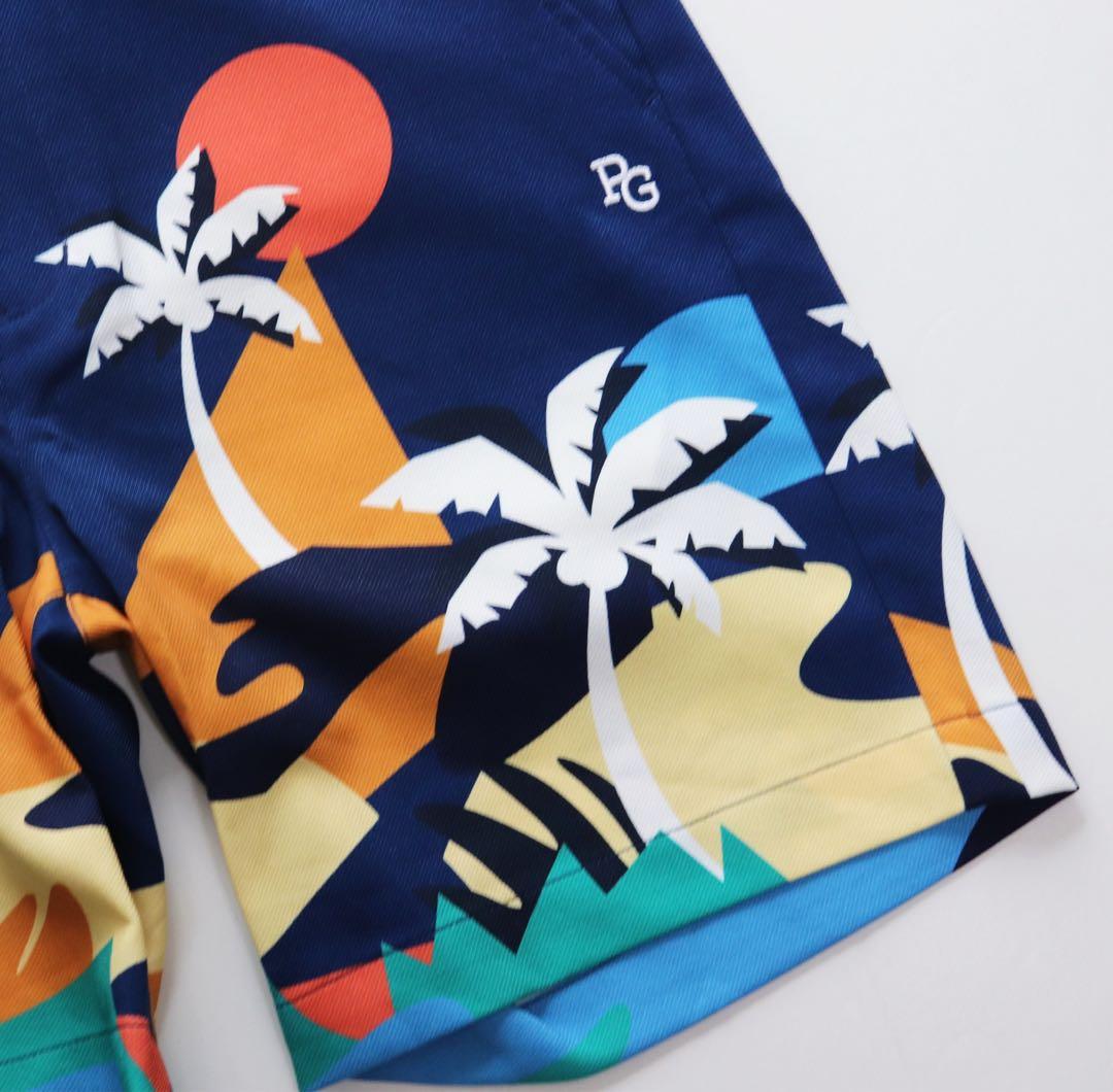 《パーリーゲイツ》新品 南の島・ヤシの木デザインショートパンツ 5(W84)