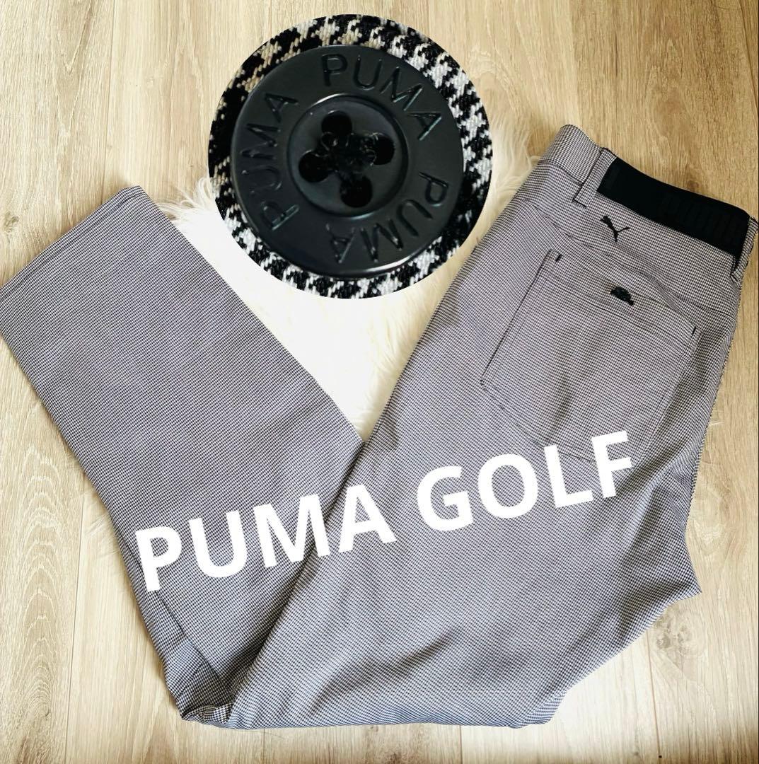 新品未使用　PUMA GOLF プーマゴルフ　ストレッチパンツ　ロゴボタン