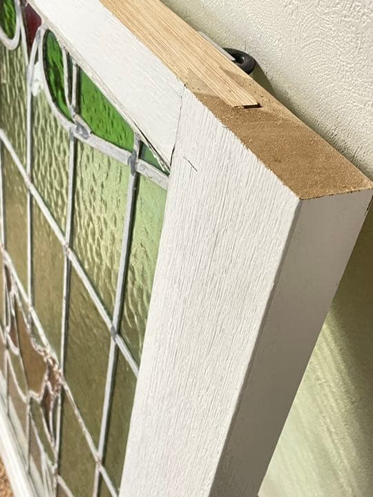 イギリスアンティーク ステントグラスの窓 73×75 フレーム付き