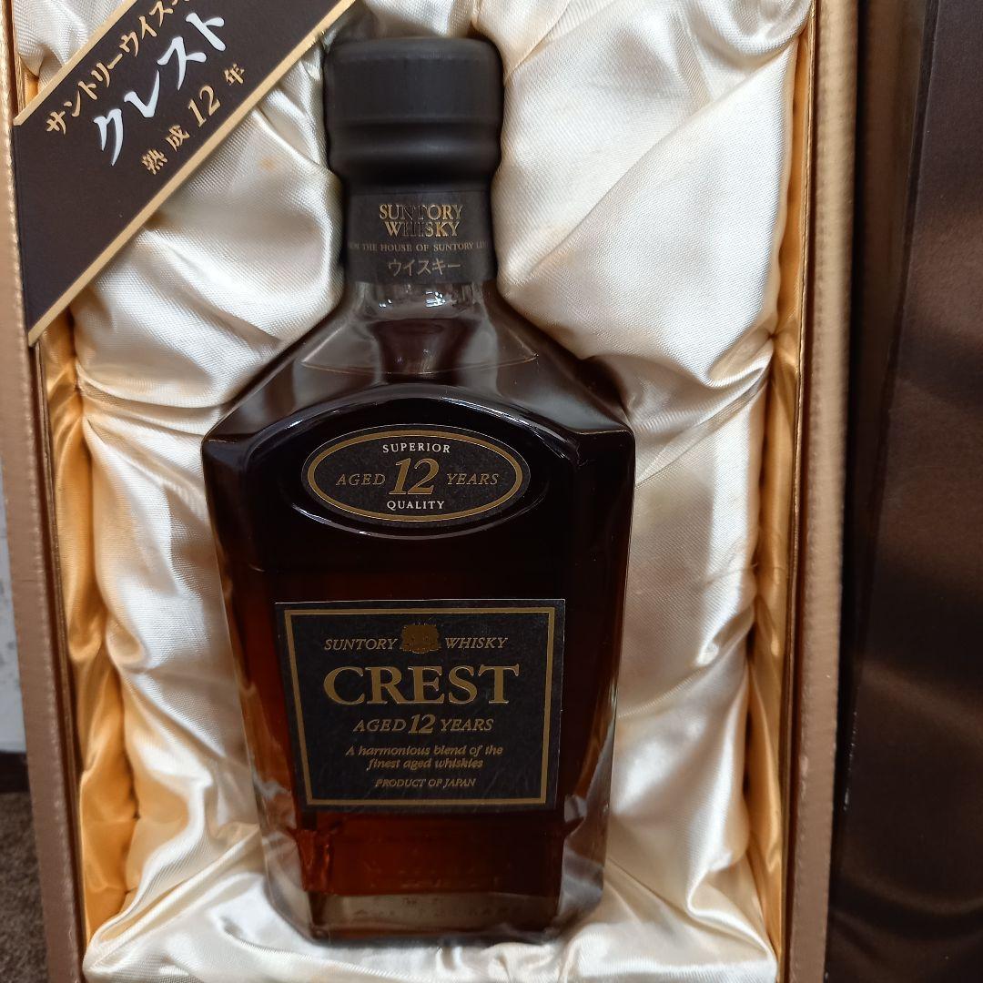 【未開封】サントリーウイスキー CREST 12年 初期ボトル 黒キャップ