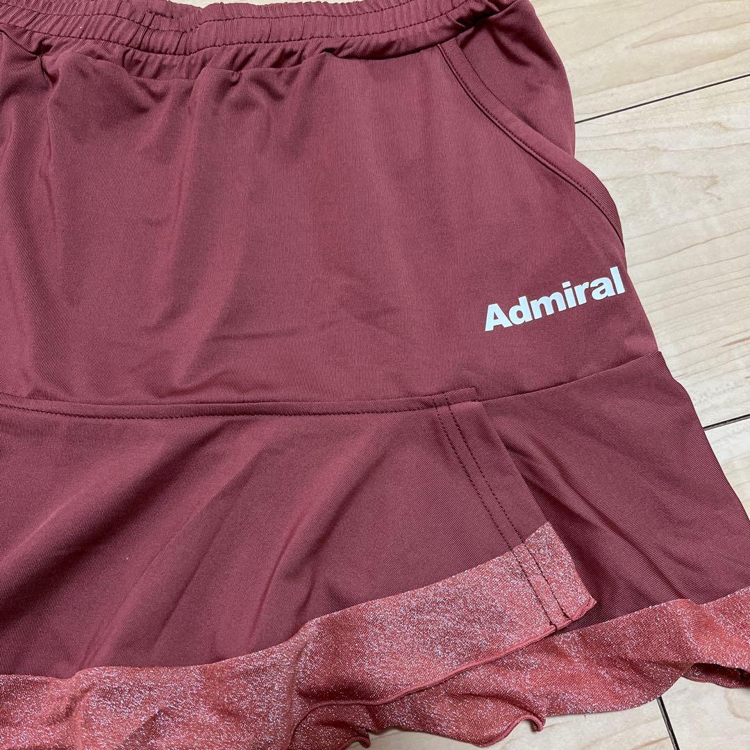 Admiral テニススカート ワインレッド フリル付き