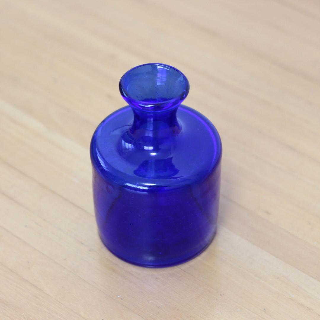 【サイン有り】エリックホグラン　Erik Hoglund　ブルーガラス 花器花瓶