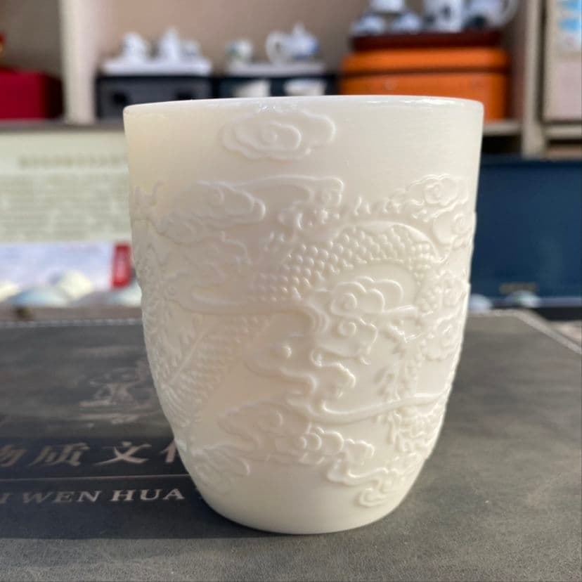 中国茶器 浮彫り龍紋功夫茶器セット 新品未使用