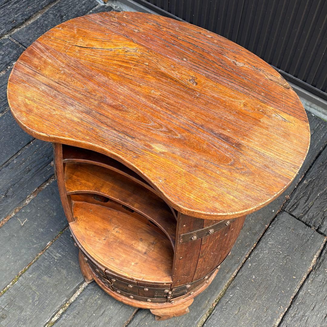 木製樽型収納テーブル バレル型 アンティーク 家具 レトロ