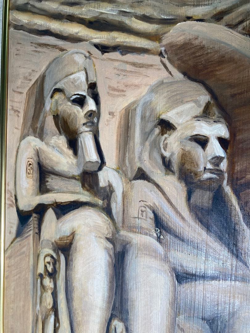 1889❣️ アブ・シンベル大神殿　油絵