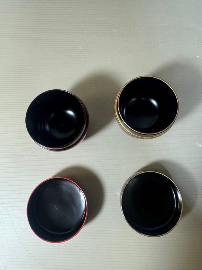 2384 茶道具　中棗 なつめ 2客　扇面 金彩